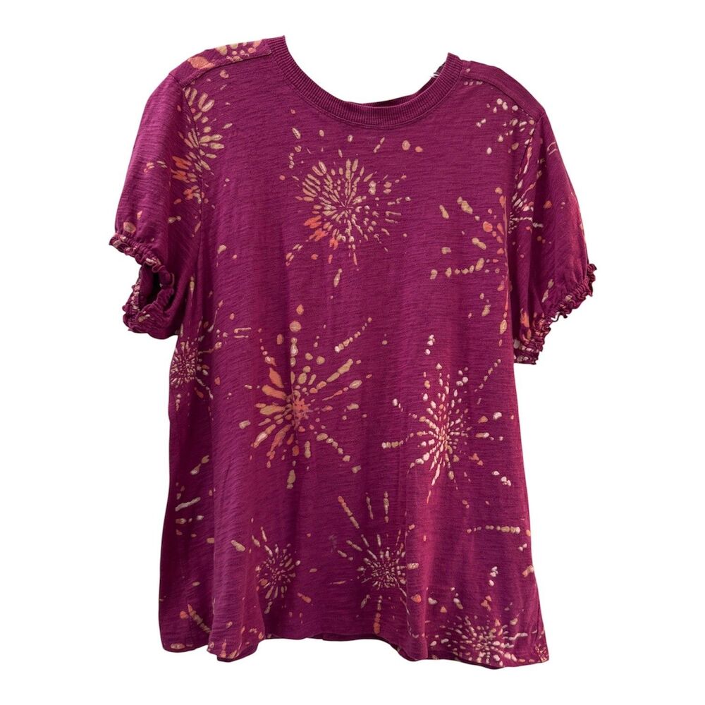 Pilcro The Bennie Short Puff Sleeve Top Womens Size Large Anthropologie Shirt